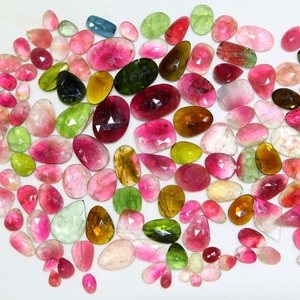 Natural Bio turmalina piedras preciosas sueltas facetadas Rosa corte piedra cabujón mezcla forma tamaño 24x18mm a 9x6mm - Product Image 1