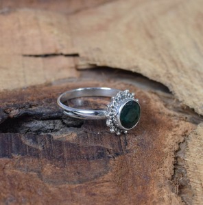 Anillo clásico de joyería para mujer, joyería de estilo bohemio de Plata de Ley 925, piedra preciosa Esmeralda, anillo hecho a mano, regalo para esposa - Product Image 2