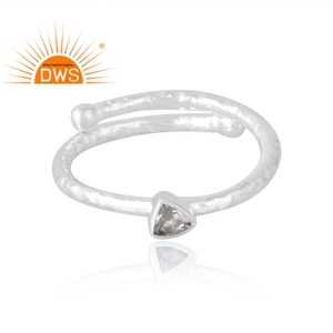Anillo de piedras preciosas de cuarzo de cristal Natural de Plata de Ley 925 de diseño caliente joyería de diseño personalizado para mujer regalo para ella - Product Image 3