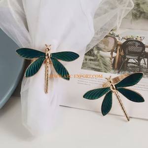 Maravilloso anillo de sujeción de tejido de diseño de abeja de miel pulida en oro Vintage clásico superventas servilletero de mesa de indio - Product Image 3