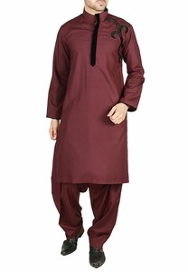 Shalwar Kameez Musulman Respirant pour Homme, Couleur Unie, Poches Latérales, Designs Modernes, Vente en Gros - Product Image 2
