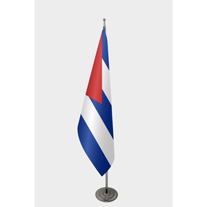 Drapeau d'intérieur officiel de Cuba, fanion personnalisé en polyester avec logo, mât en aluminium, techniques d'impression numérique - Product Image 1