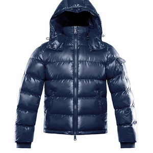 Venta al por mayor chaquetas de los hombres chaqueta acolchada con logotipo impreso OEM abrigo de invierno con bolsillo largo burbuja fina diseño personalizable - Product Image 3