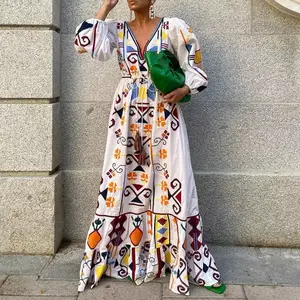 Vestido largo de manga larga para mujer, bohemio, Chic, bordado - Product Image 6