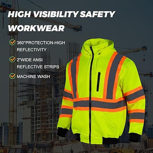 Mens Hi Vis Reflective Safety Construction Batería Ropa DE TRABAJO Logotipo personalizado Impermeable Reactiva Chaqueta térmica recubierta - Product Image 2