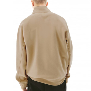 Sweat-shirt à demi-zip pour homme léger et à séchage rapide, sur mesure - Design d'hiver uni, 100% coton, haute qualité, écologique - Product Image 2