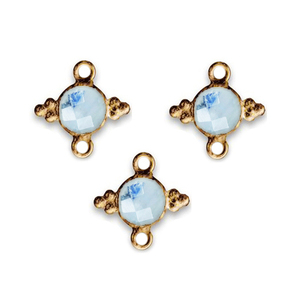 Venta caliente joyería de moda colgante 4mm pequeño Aqua Calcedonia forma redonda colgante oro Vermeil plata esterlina piedra natal encanto - Product Image 5