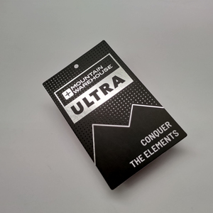 Timbre à chaud feuille d'argent étiquette volante noire étiquette de balançoire en papier Cert recyclé pour la conception de la mode tache UV marque de carte d'affichage brillante - Product Image 2