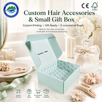 Boîtes en carton ondulé personnalisées avec revêtement UV et doublure en mousse pour accessoires capillaires et petits cadeaux - Logo personnalisé