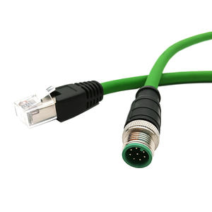 Cable Ethernet Blindado M12 <span class=keywords><strong>de</strong></span> 8 Pines, Código A, Macho a RJ45 Cat6a, Impermeable, para Cámara Industrial - Product Image 1