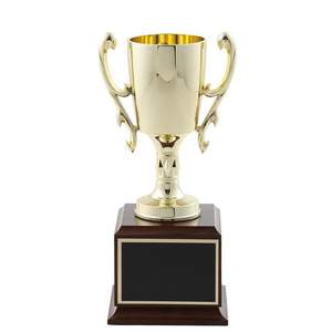 Trophée moderne en métal solide fabriqué à la main avec une base élégante et des reflets dorés pour les occasions spéciales - Product Image 1