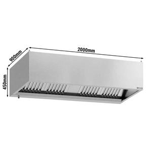 Campana Extractora Comercial de Pared de 2000 mm con Filtros de Deflector e Iluminación - Product Image 1