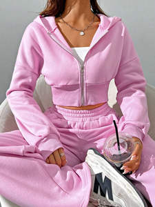 Ensemble de survêtement sport à capuche pour femmes, fabricant OEM ODM, vêtements de sport décontractés pour la remise en forme à domicile et le style de vie quotidien - Product Image 6