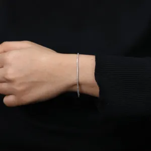 Brazalete de Tenis Minimalista con Diamantes Redondos de Laboratorio, Accesorio de Moda - Product Image 2