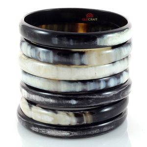 Puños, brazaletes y pulseras de cuerno de búfalo natural FASHION hechos de cuerno de búfalo real, disponibles en una variedad de - Product Image 2