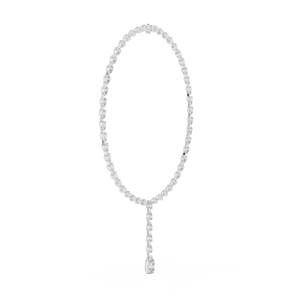 S VIRVADIYA สร้อยคอมุกทองคำขาว 18K พร้อมจี้รูปทรงลูกแพร์ ชุบโรเดียม เครื่องประดับผู้หญิงสุดหรู - Product Image 4