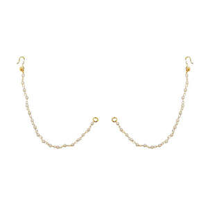 Boucles d'oreilles perles élégantes Kriaa Chaîne Kan plaquée or 1503303 - Product Image 1