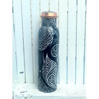 Meilleure bouteille d'eau en cuivre avec fabricant de verre en Inde, haute qualité, prix bas, large ouverture, best-seller, nouveauté