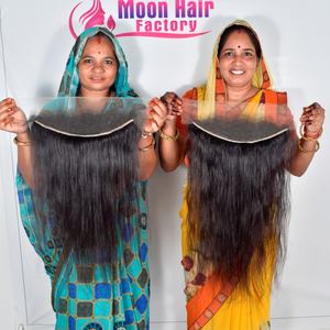 Commandez en ligne maintenant des extensions de cheveux indiens Remy HD à trame double, alignées sur les cuticules, à trame simple, lisses, à clipser, tissées à la machine - Product Image 1