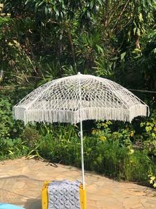 Macrame Boho ที่บังแดดสำหรับพื้นที่สวนกลางแจ้งที่มีรายละเอียดทำด้วยมือและเสน่ห์แบบวินเทจสำหรับสภาพอากาศที่มีแดด - Product Image 3