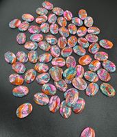 Cabujón de Turquesa Rosa Ostra Cobre de Forma Ovalada Lisa, Gema Suelta de Alta Calidad para Joyería, 18x25mm, Lote al por Mayor