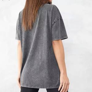 Vente en gros de t-shirts lavés à l'acide pour femmes, respirants, séchage rapide, fabriqués sur mesure, nouveau design de t-shirts en coton élégants, OEM avec des couleurs personnalisées - Product Image 2