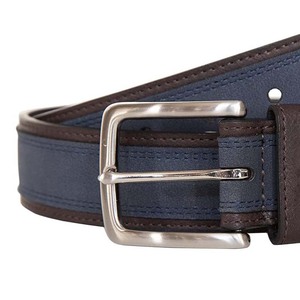 Cinturón Reversible de Cuero Vacuno con Hebilla Plateada, Color Sólido, Estilo Casual, Diseño de Moldeo de una Sola Pieza - Product Image 3