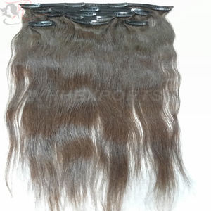 Extensions de cheveux à pince sans couture alignées sur les cuticules droites et osseuses - Product Image 6