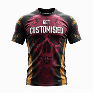 Secado rápido Premium personalizado BJJ Rash Guards Impresión digital de alta calidad Estiramiento Transpirable Durable Anti UV Ropa de entrenamiento - Product Image 6