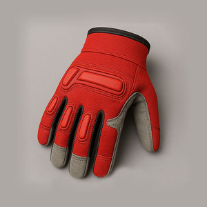 ISAAM Enterprises Gants de sécurité pour mécanicien-Sports Utilisation en extérieur Conception demi-doigt Grip Polyester Cuir de vache fendu Hommes - Product Image 1