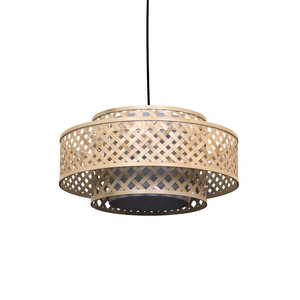 Pantalla de bambú amarilla al por mayor, pantallas de lámpara tejidas a mano, luz colgante de bambú decorativa para comedor, sala de estar, dormitorio, decoración - Product Image 3