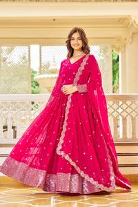 Designer Wedding Wear Lehenga Choli And Dupatta With <b>Embroidery</b> Sequence Work - Product Image 6