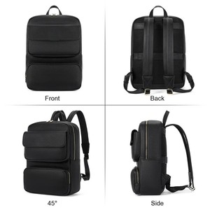 Fashionable Genuine <b>Leather</b> <b>Backpack</b> with Zipper Closure Special Student Design in <b>Black</b> Laptop Bag - Product Image 3