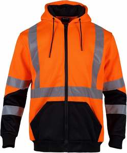 Sweat à capuche de sécurité haute visibilité pour hommes avec bande réfléchissante, veste polaire de sécurité haute visibilité pour la construction - Product Image 1