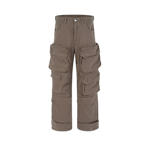 Pantalones cargo unisex con diseño de múltiples bolsillos, pantalones cargo holgados de estilo informal, directo de fábrica, Fabricante Mayorista - Product Image 1