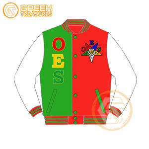 Customized Order Eastern <b>Star</b> Cotton Fleece Embroidered Varsity <b>Jacket</b> OES Breathable Quick Dry Zipper Closure Women <b>Jackets</b> - Product Image 6