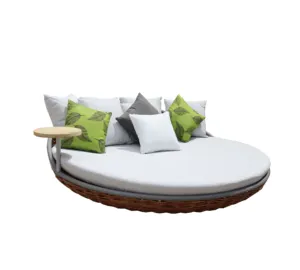 Outdoor Wicker Rattan Furniture Garden Patio Sun lounger Round bed Leisure relaxing seating made in Vietnam