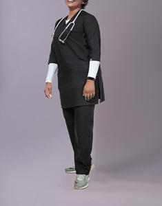 Custom Unisex Summer <b>Nursing</b> Scrubs Uniform Set <b>for</b> Hospital Use Short Sleeve Stretchy Polyester Spandex Fabric - Product Image 1