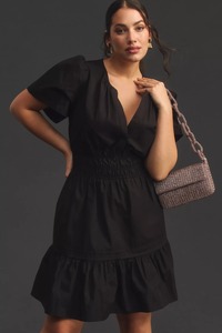 Verano CALIENTE Moda Fiesta Desgaste Rayón Liso tinte Diseñador Vestido negro Moda Verano Y Resort Desgaste Cuello en V Manga corta Midi Vestido - Product Image 2