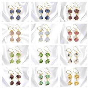 Tanzanite pierre de naissance goutte et boucles d'oreilles pendantes 925 argent plaqué or boucles d'oreilles bijoux en gros boucles d'oreilles fines pour les femmes - Product Image 3