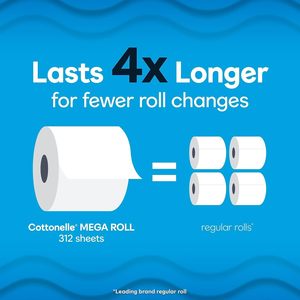 Cottonelle Ultra ComfortCare Soft <b>Toilet</b> Paper, 12 Big Rolls, Bath <b>Tissue</b> - Product Image 4
