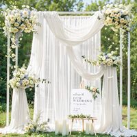 Rouleau de tissu en mousseline blanche pour arche de mariage, draperie transparente, rideau fluide et doux pour cérémonie en extérieur et toile de fond photo, vente en gros