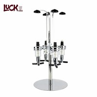 Distributeur de boissons à vin suspendu à 3 bouteilles, distributeur de boissons alcoolisées vertical rotatif, support pour verseur
