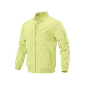 Blouson bombardier léger décontracté printemps automne coupe-vent manteau zippé avec poche - Product Image 4