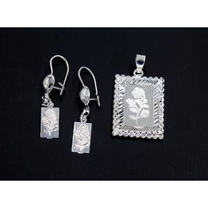 Charm Pendant Set Jewelry Gold Plated Indian Dubai Arabian Jewelry Pendant Set <b>Earrings</b> Necklace <b>Chain</b> for Women - Product Image 1