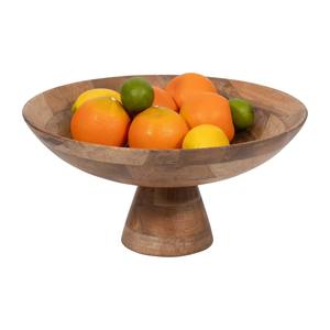 Moderno Tazón de Madera de Mango Natural sobre Pedestal - Product Image 4