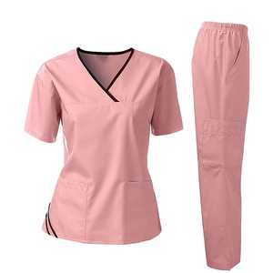 Custom set Scrub wanita, pakaian perawat rumah sakit spandeks regang <span class=keywords><strong>4</strong></span> cara