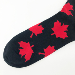 Calcetines de Algodón 100% Personalizados OEM con Diseño de Hoja de Arce, Tejido Jacquard, Impresión Digital, Transpirables, de Media Pantorrilla, Casuales, para Otoño, Niños y Adultos - Product Image 2
