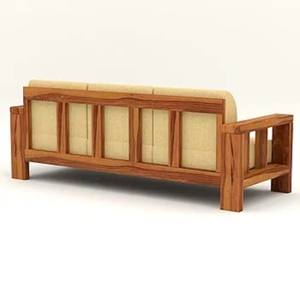 Juego de sofás de madera de acacia de 6 plazas, salón de palisandro de madera maciza para el hogar, oficina, muebles de sala de estar elegantes de 3 + 2 + 1 plazas naturales - Product Image 4