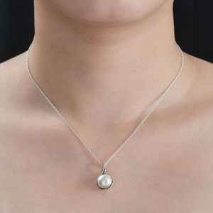 Collar de perlas naturales para mujer, collar de piedras preciosas de plata esterlina oxidada, joyería llamativa elegante, regalo de Pascua para ella - Product Image 1